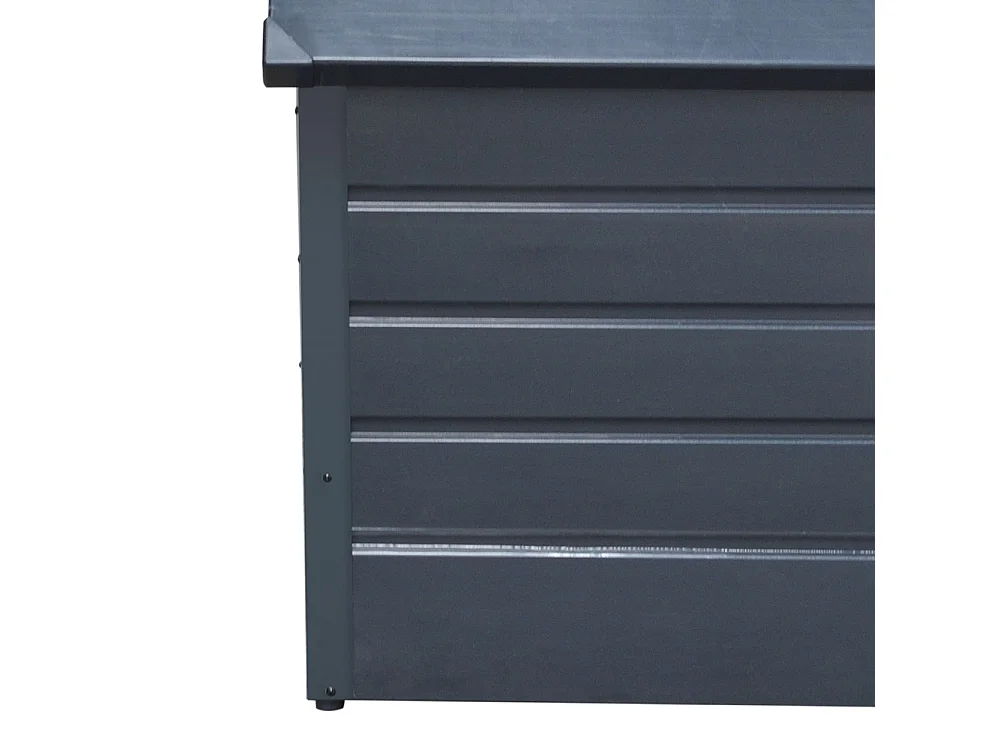 200L Charcoal Black Lockable Metal Garden Storage Box
