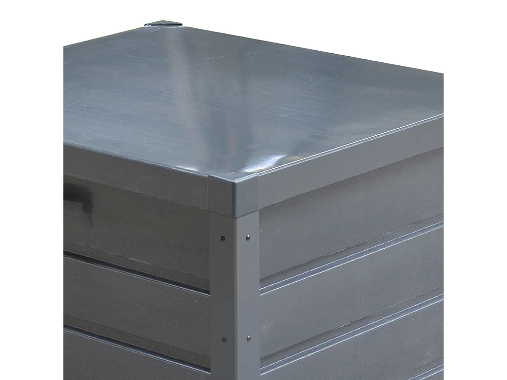 200L Charcoal Black Lockable Metal Garden Storage Box