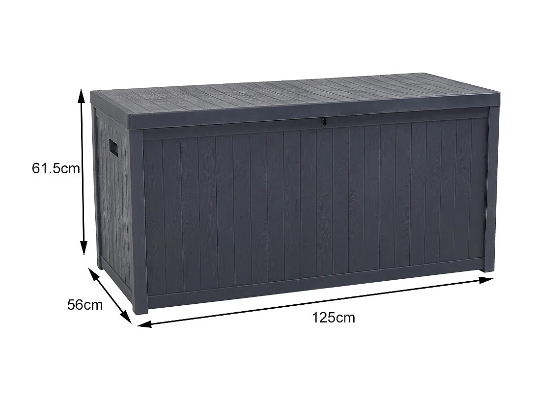 125cm Extra-Large Plastic Garden Storage Box - Grey