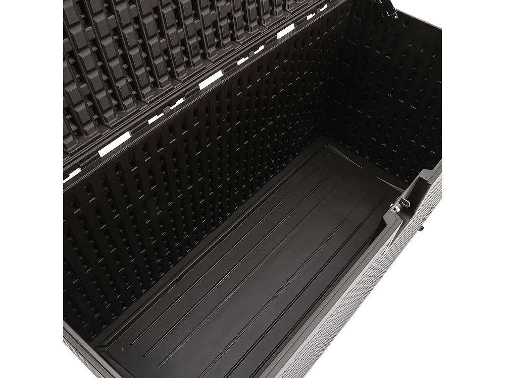 99-Gallon(375L) Rattan Effect Garden Storage Box - Brown
