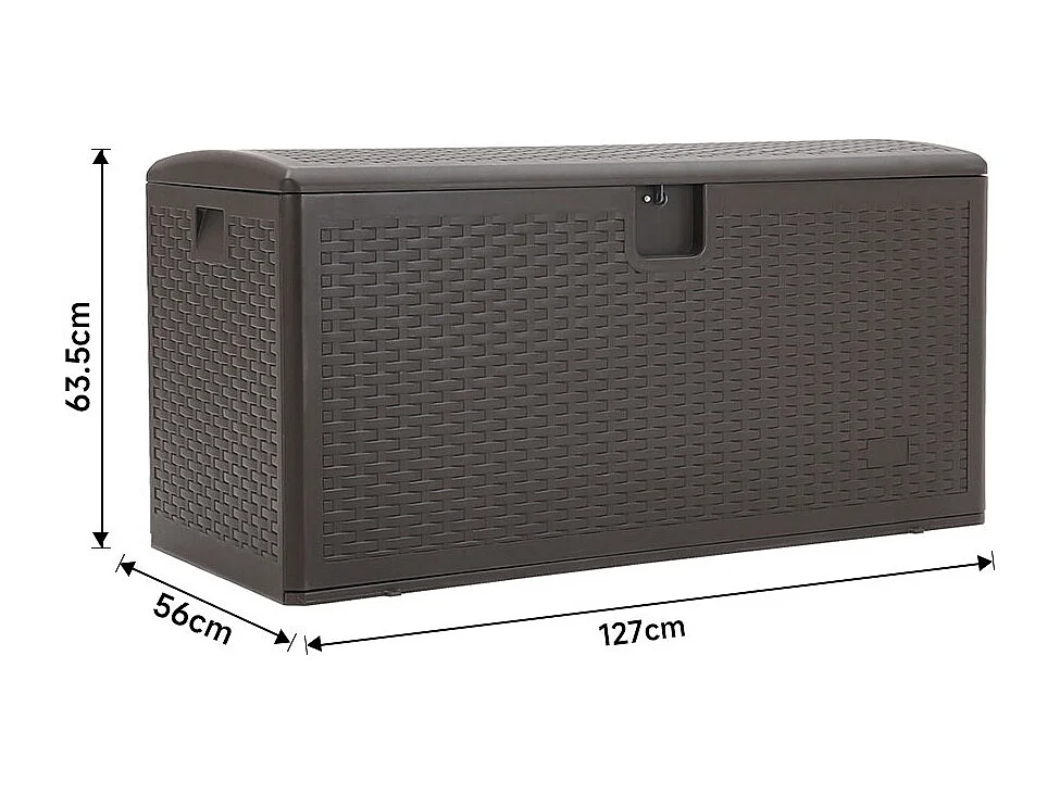 99-Gallon(375L) Rattan Effect Garden Storage Box - Brown