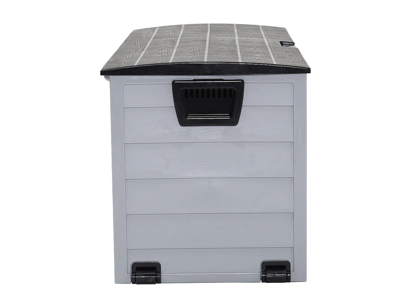 290L Large Waterproof Plastic Garden Storage Box - Grey & Black