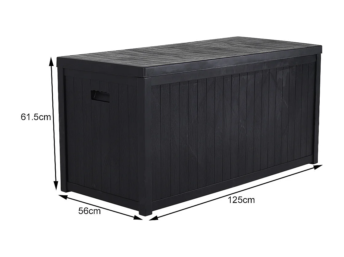 125cm Extra-Large Plastic Garden Storage Box - Black