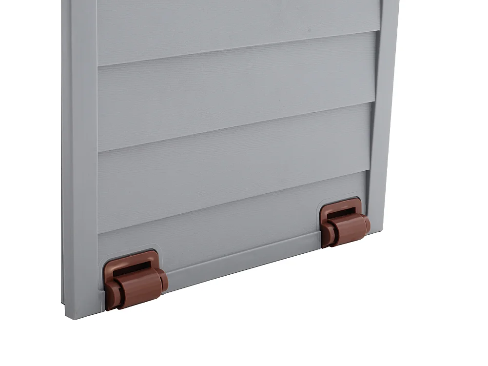 290L Large Waterproof Plastic Garden Storage Box - Grey & Brown