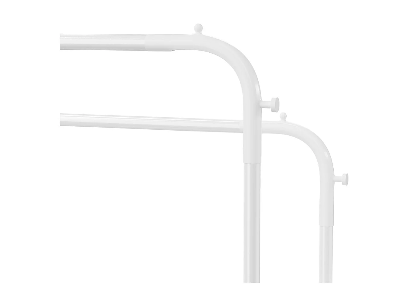 Freestanding Double Rod Metal Clothes Rack with Shelves - White