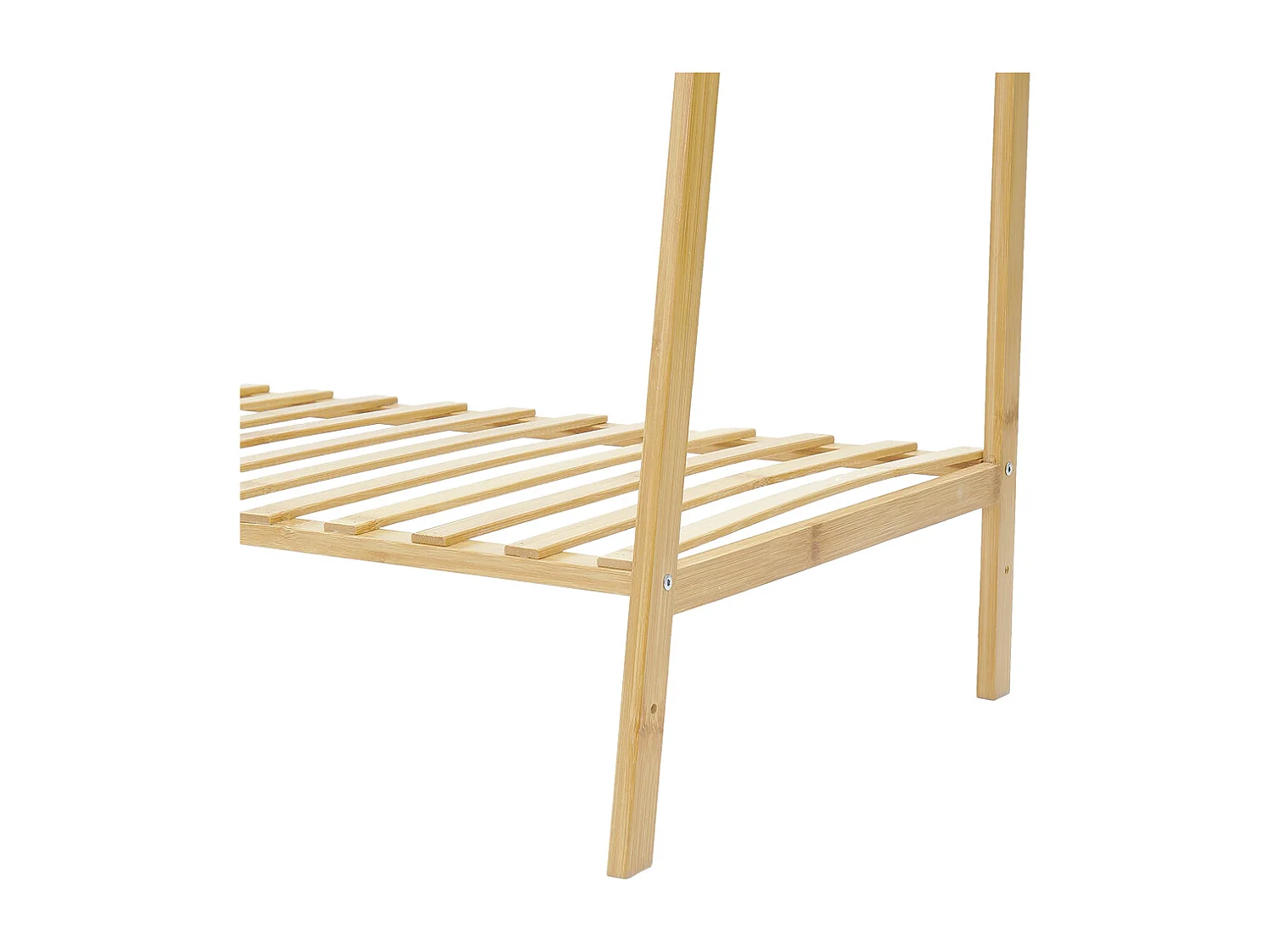 7-Tier Bamboo Cloth Rack with Hanging Rod, Side Hooks & Shelves - 130cm - Natural