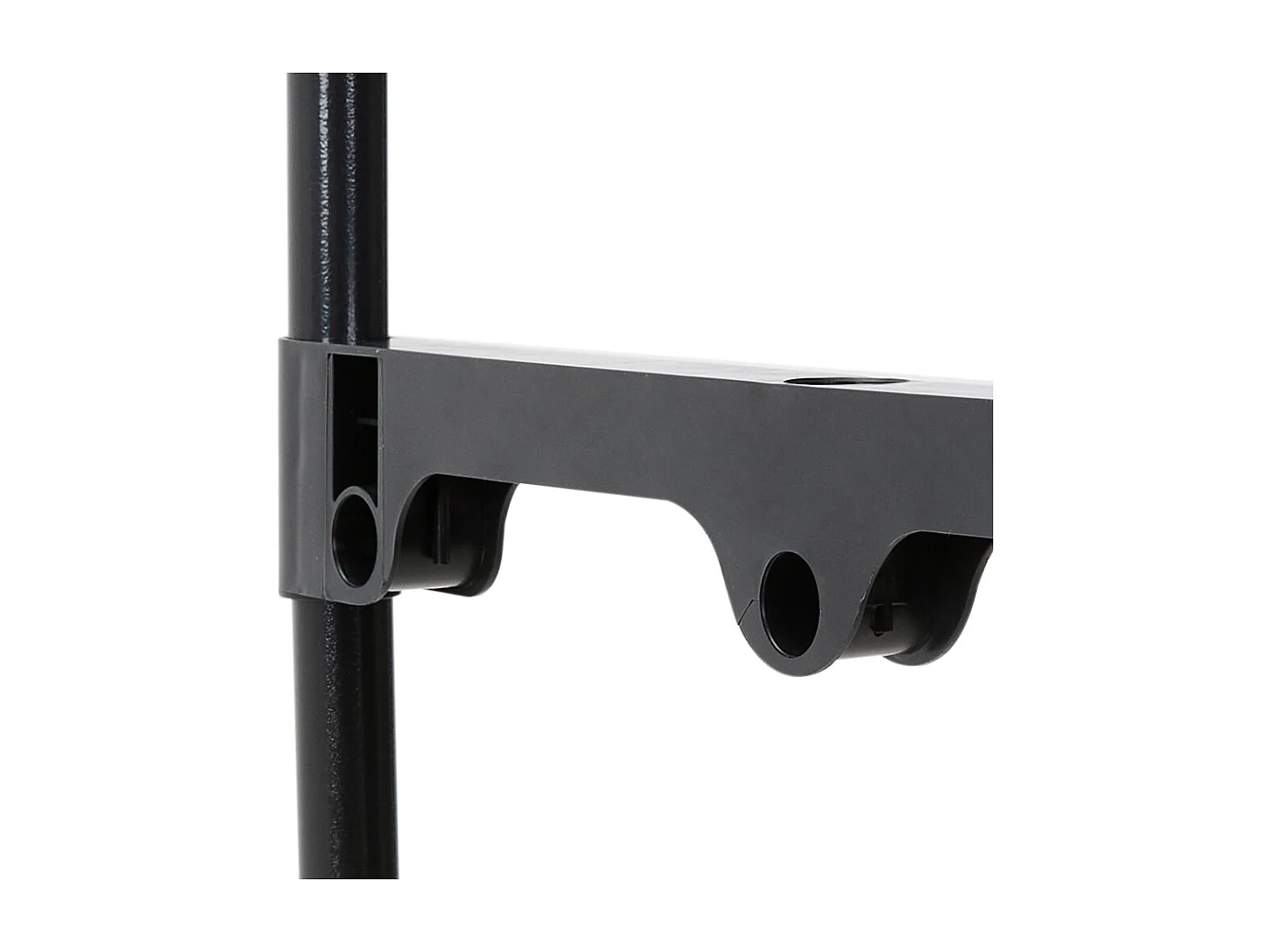 Freestanding Double Rod Metal Clothes Rack with Shelves - Black
