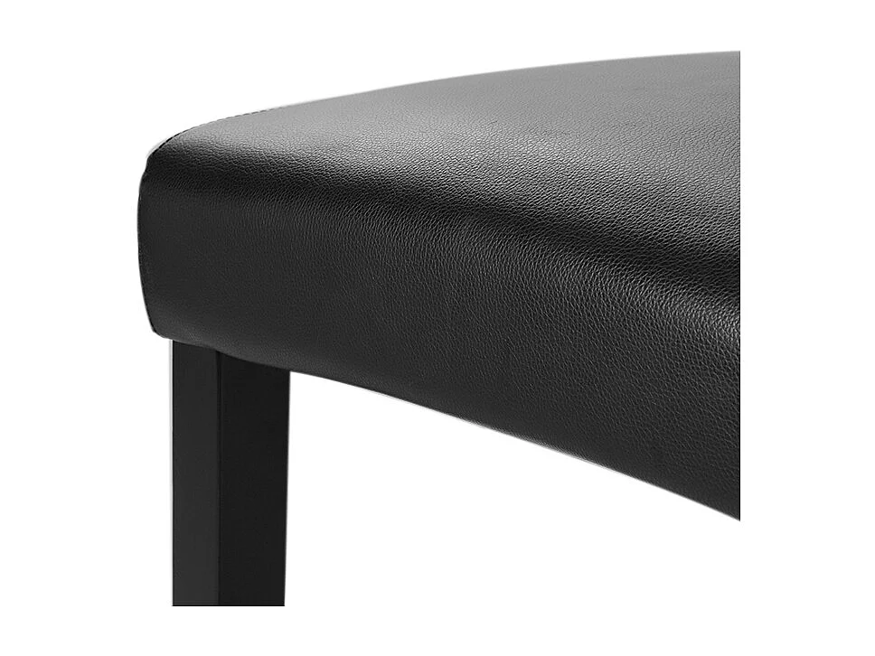 Set of 2 Black Faux Leather High Backrest Dining Chairs