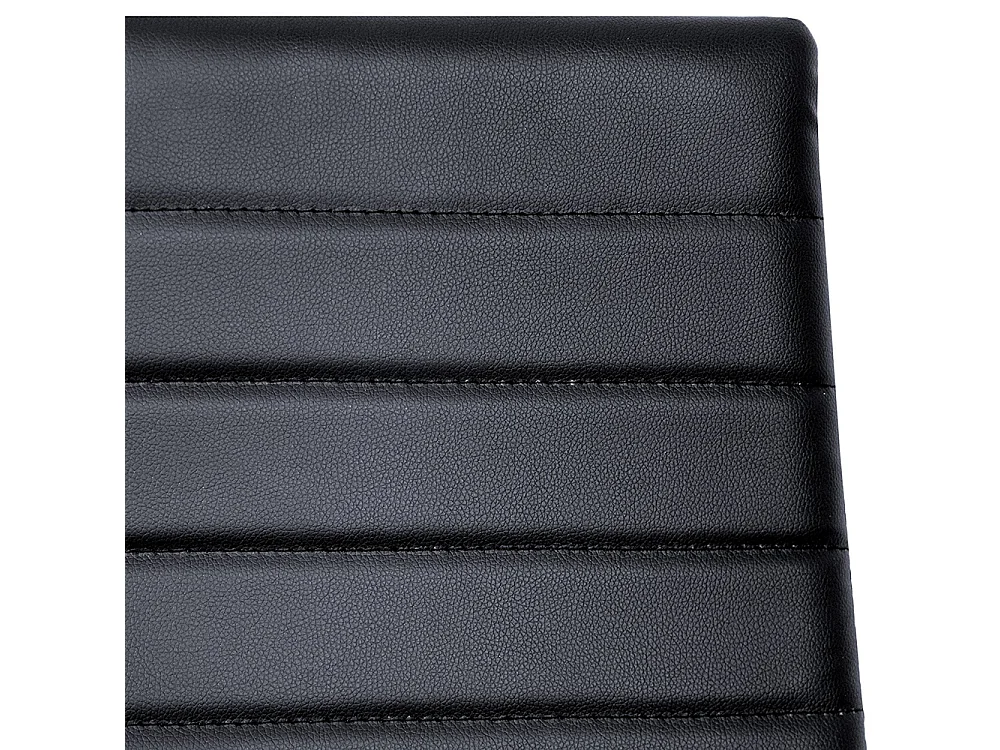 Set of 2 Modern Quilted Faux Leather Dining Chair - Black