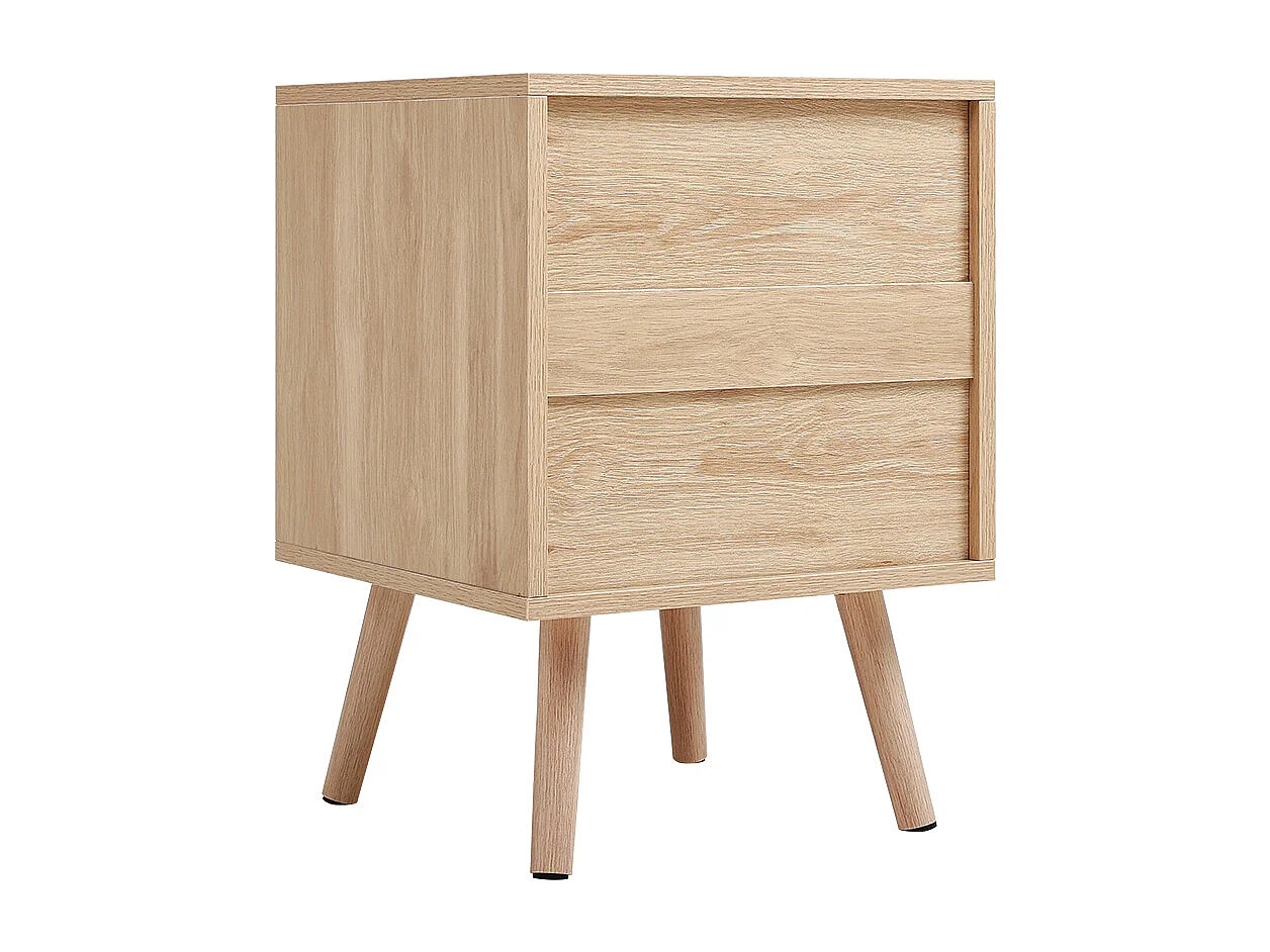 Set of 2 Natural Rattan Side Cabinets with 2 Drawers