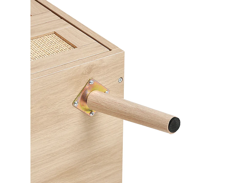 Set of 2 Natural Rattan Side Cabinets with 2 Drawers