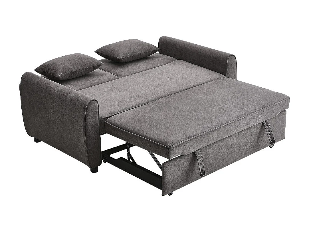 3-in-1 Grey Fabric 2-Seater Convertible Sofa Bed