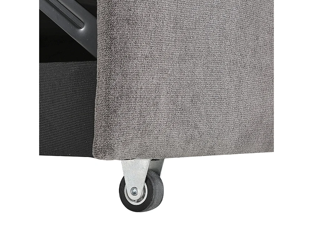 3-in-1 Grey Fabric 2-Seater Convertible Sofa Bed