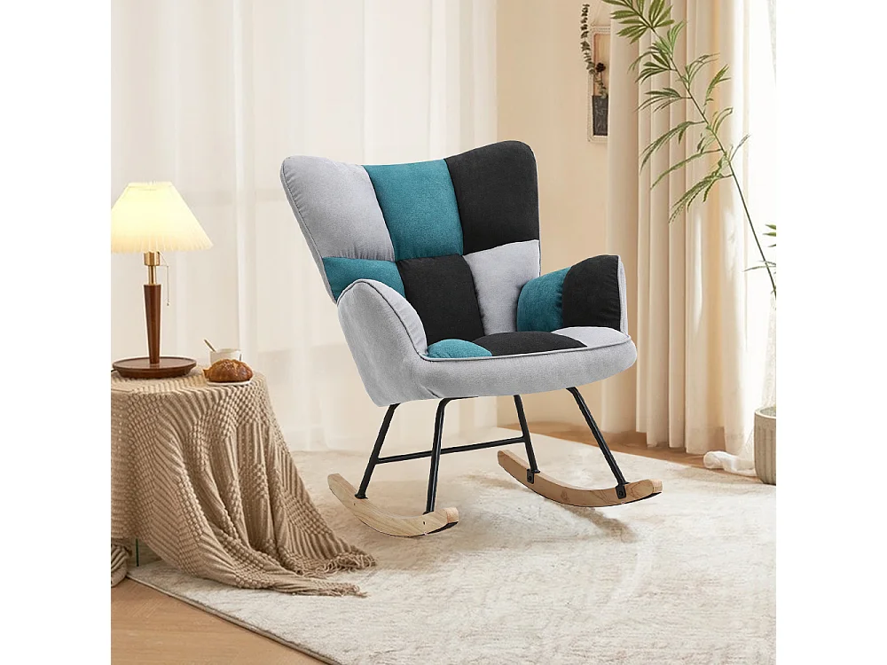 Modern Tufted Upholstered Rocking Chair - Multi