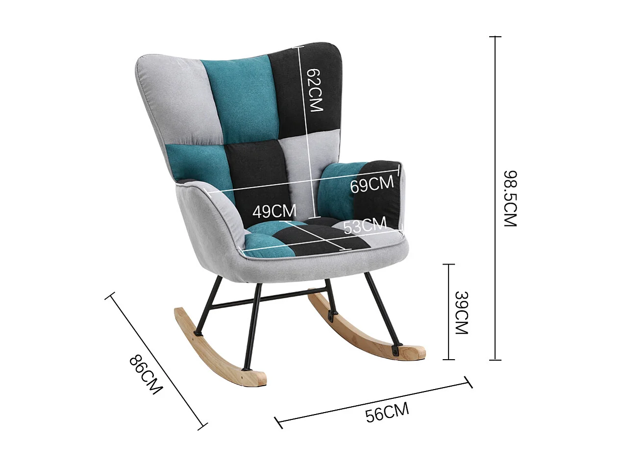 Modern Tufted Upholstered Rocking Chair - Multi