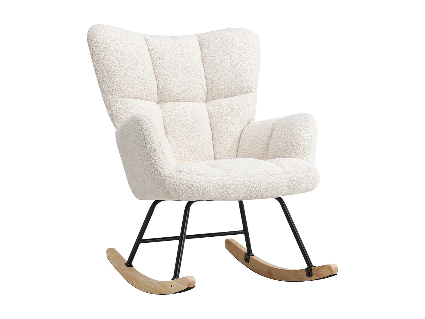 Modern Tufted Upholstered Rocking Chair - White