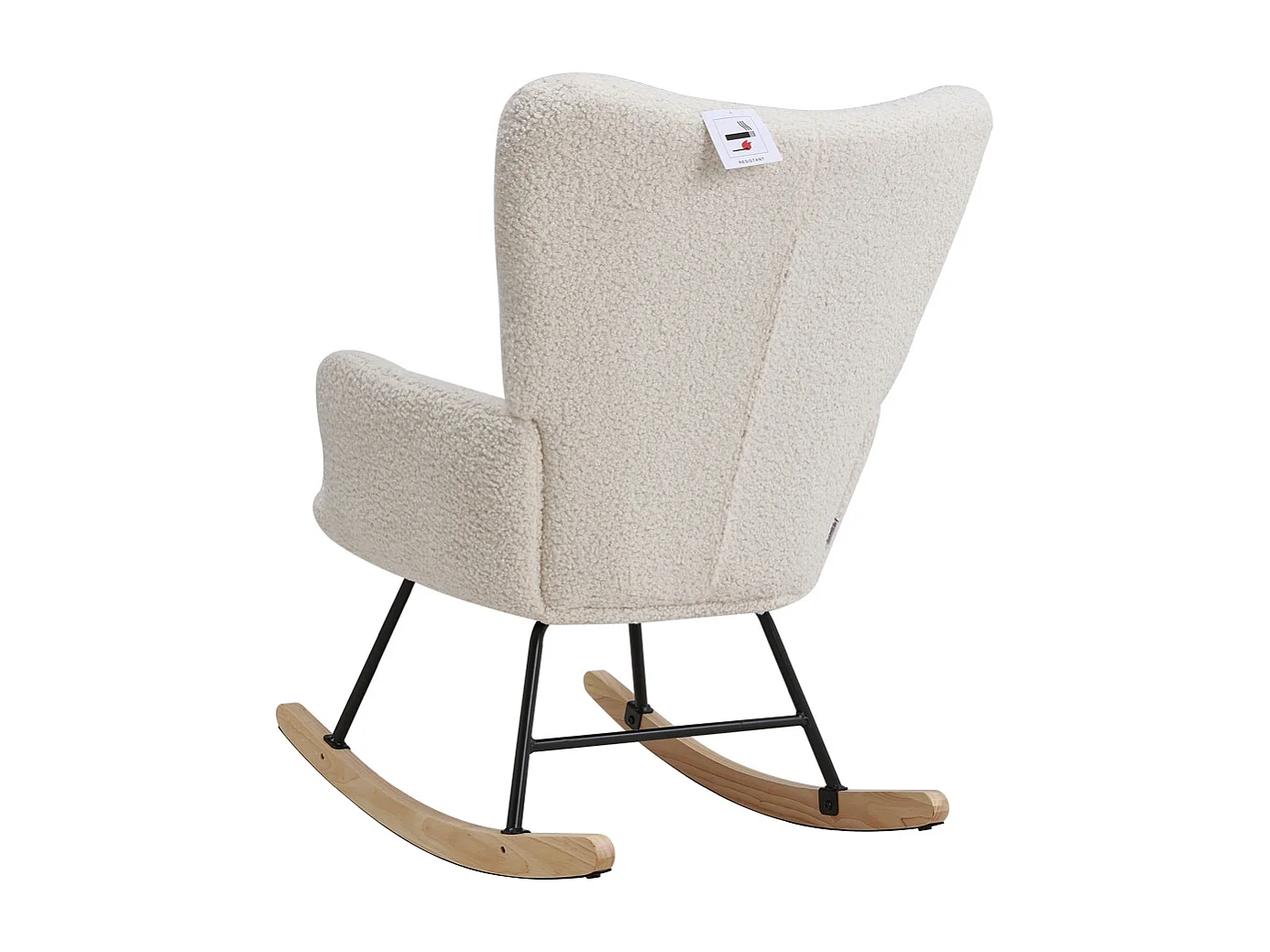 Modern Tufted Upholstered Rocking Chair - White