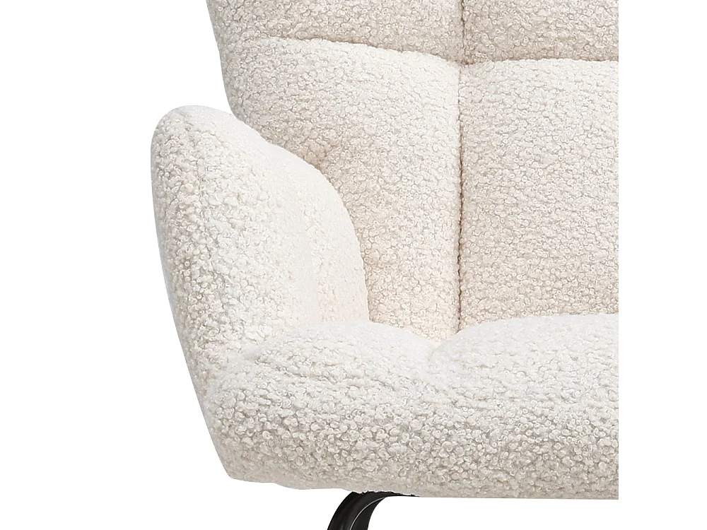 Modern Tufted Upholstered Rocking Chair - White