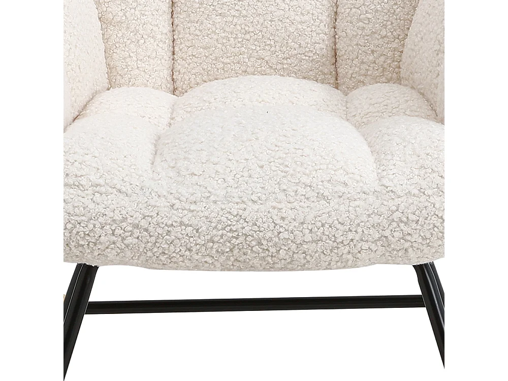 Modern Tufted Upholstered Rocking Chair - White