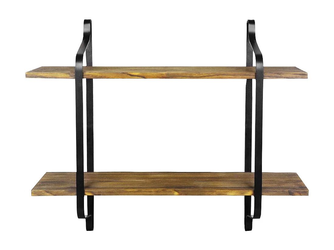 2-Tier Industrial Floating Wall Shelf