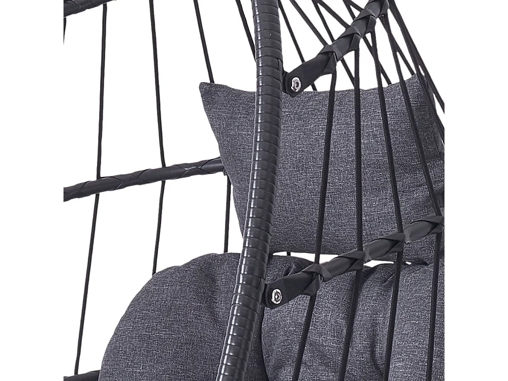 88x88cm Black Hanging Egg Chair with Stand