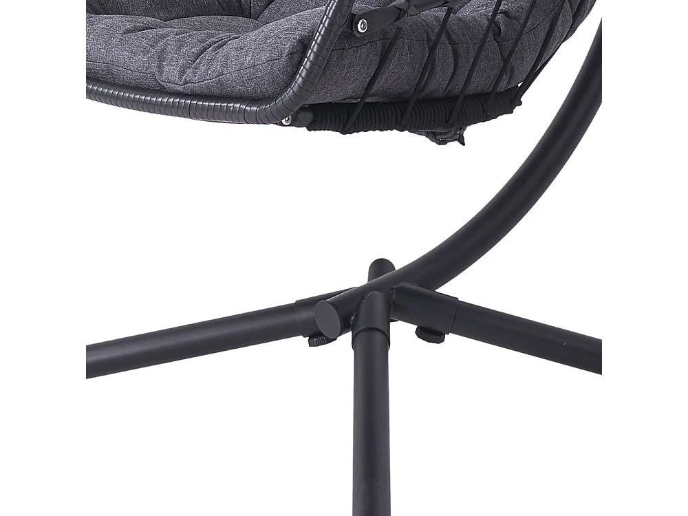 88x88cm Black Hanging Egg Chair with Stand