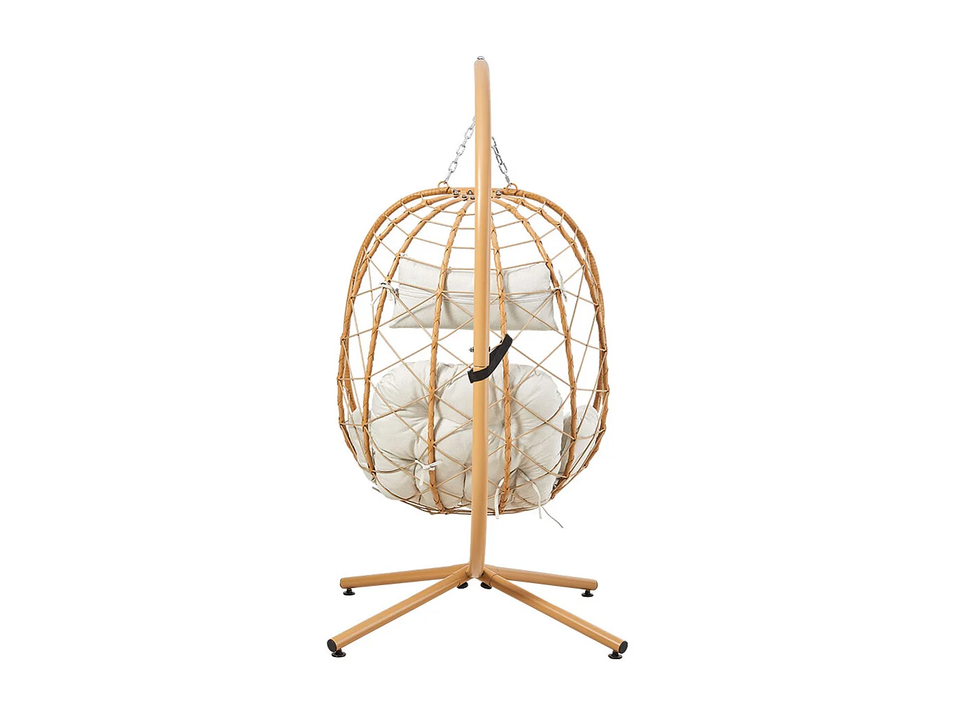 88x88cm Beige-yellow Hanging Egg Chair with Stand