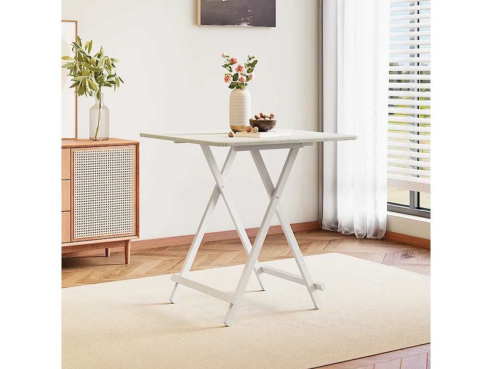 60cm White Compact Folding Dining Table
