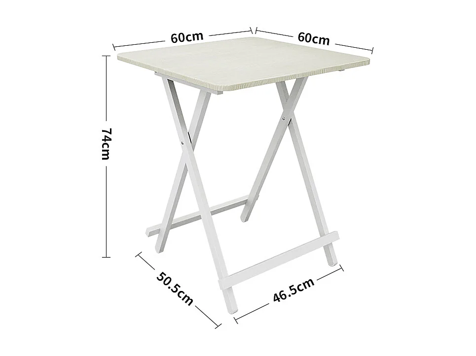 60cm White Compact Folding Dining Table