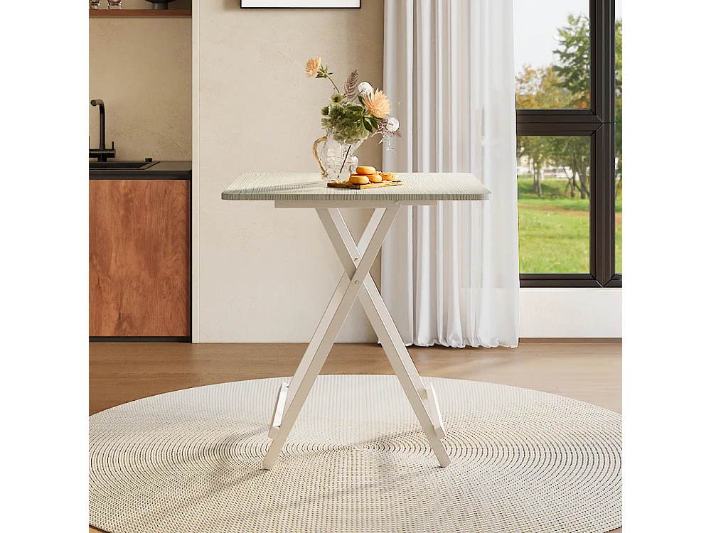 70cm White Compact Folding Dining Table