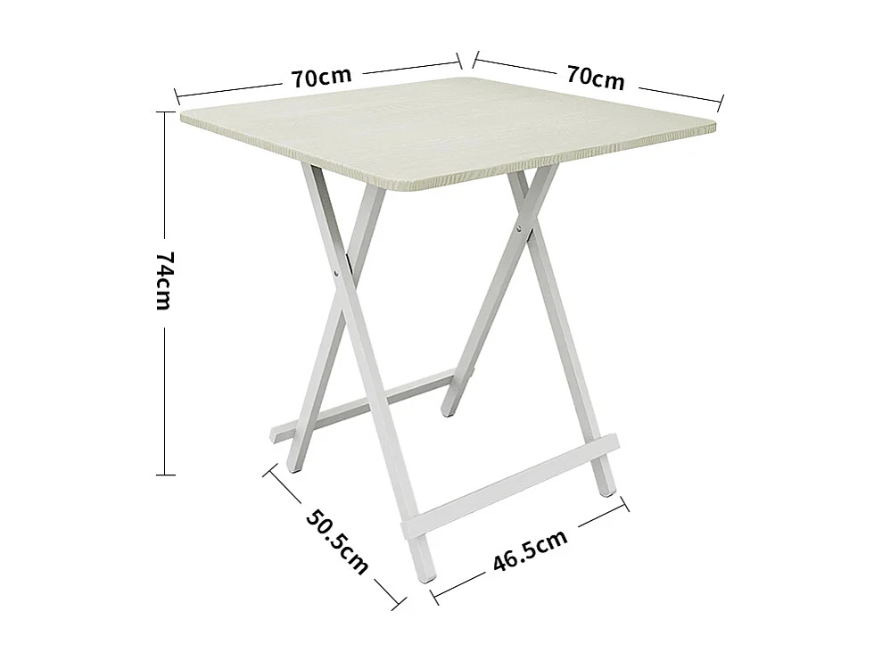 70cm White Compact Folding Dining Table