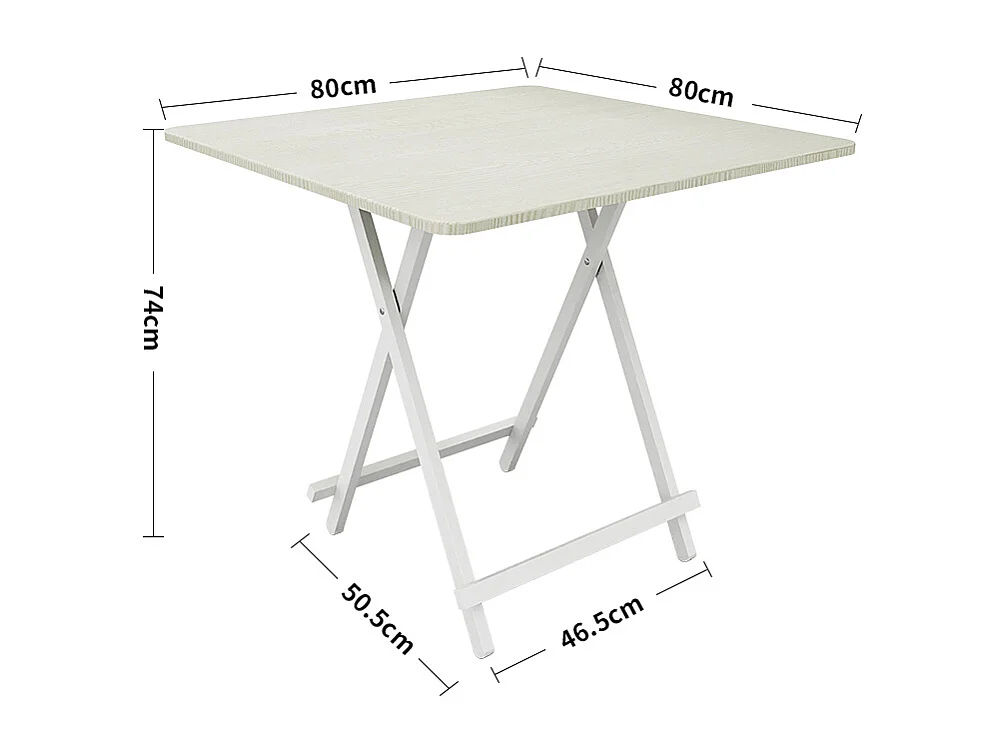 80cm White Compact Folding Dining Table