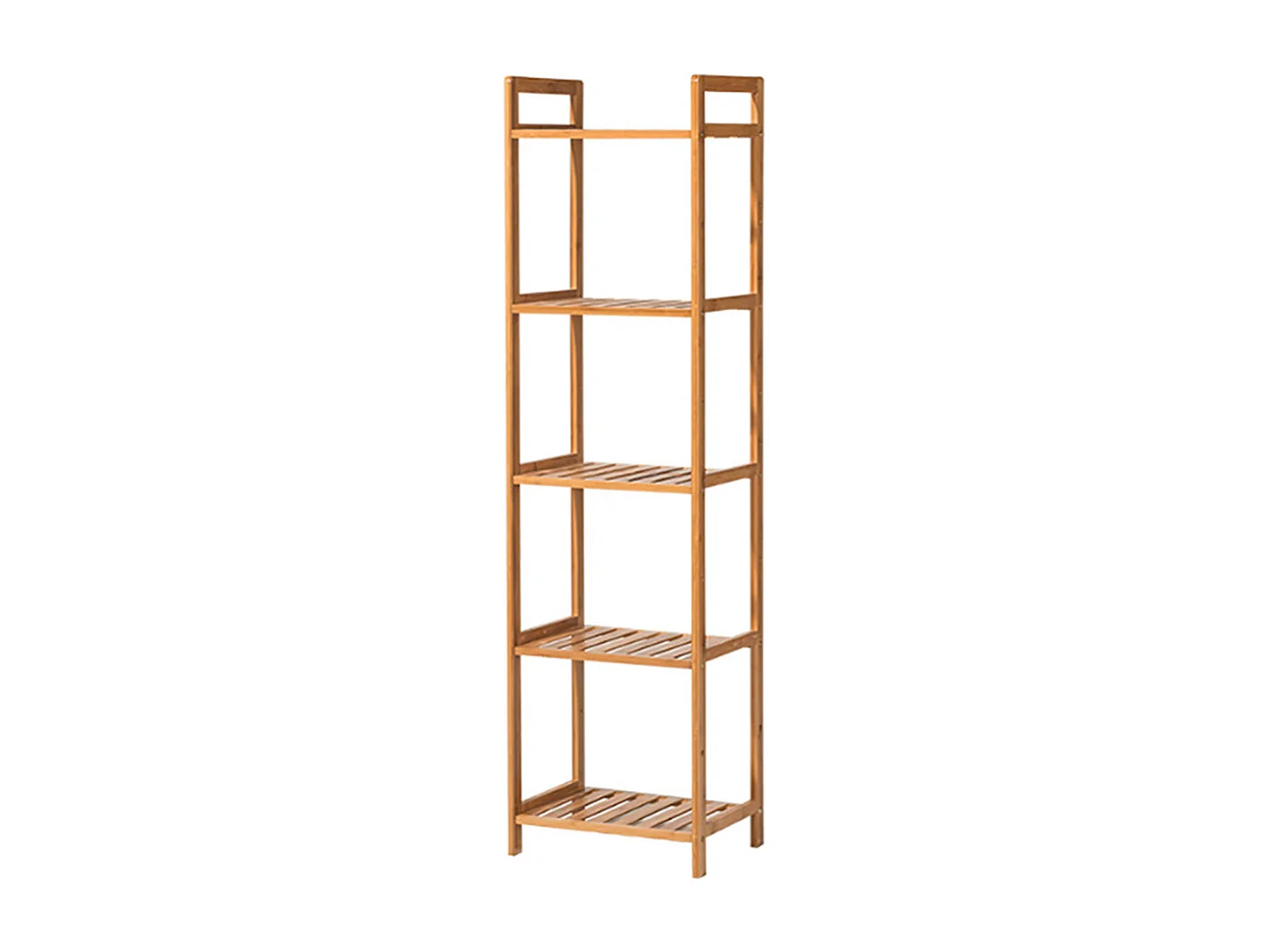 5-Tier Bamboo Book Storage Shelf - 35cm