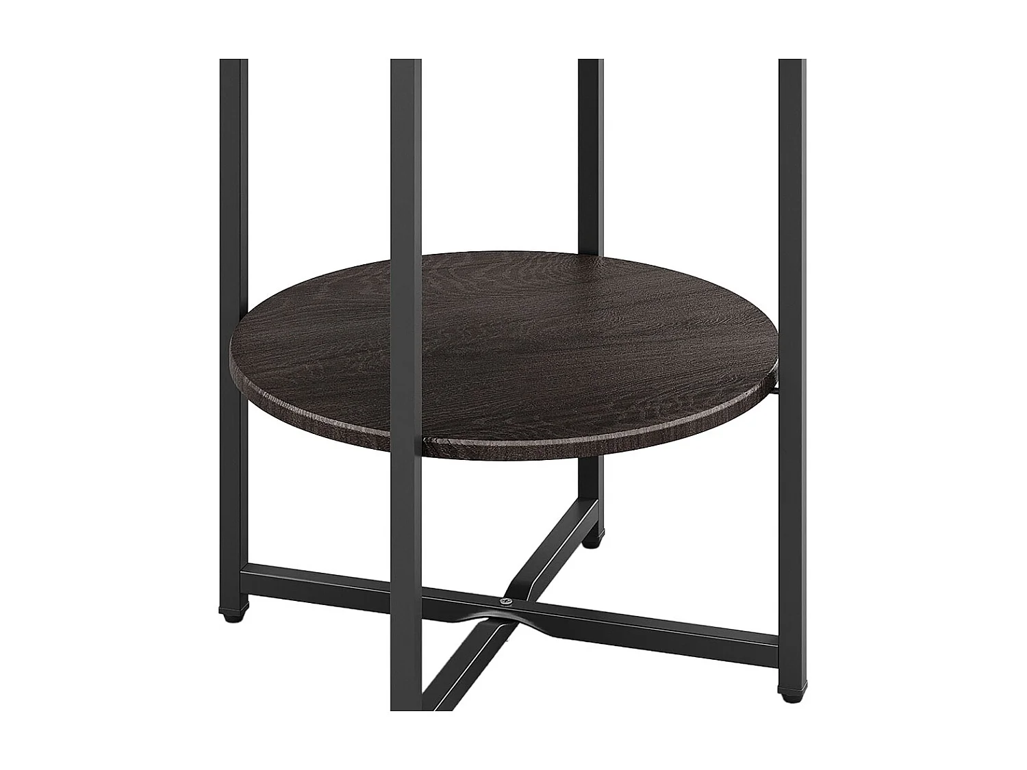 2-Tier Compact Round Coffee Table - Walnut