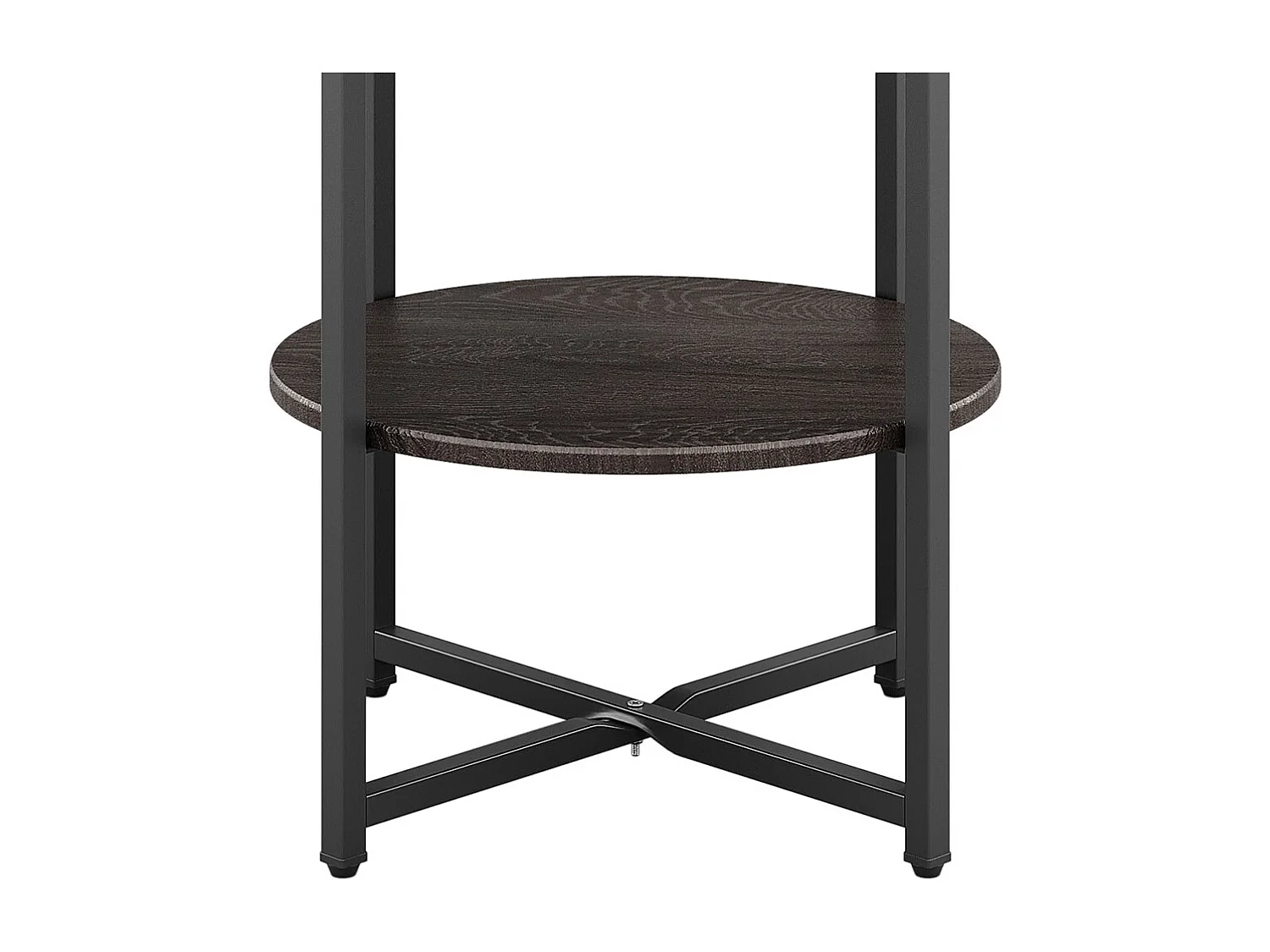 2-Tier Compact Round Coffee Table - Walnut