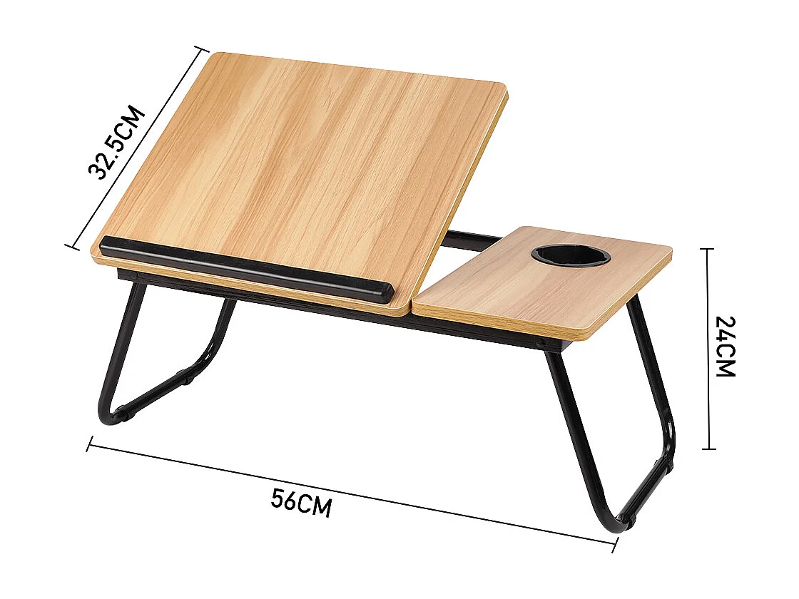 Adjustable Folding Laptop Bed Tray Table - Natural