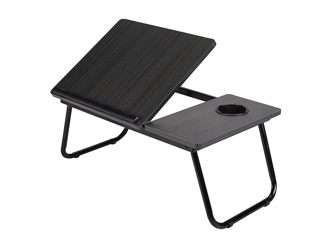 Adjustable Folding Laptop Bed Tray Table - Black