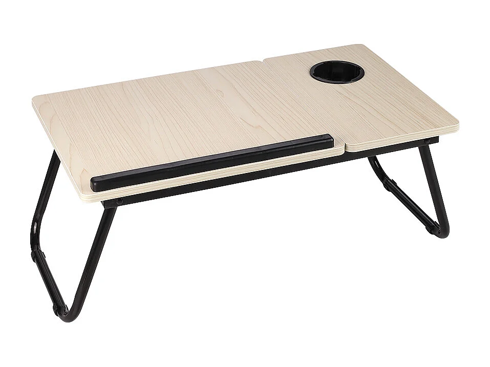 Adjustable Folding Laptop Bed Tray Table - Wood Colour