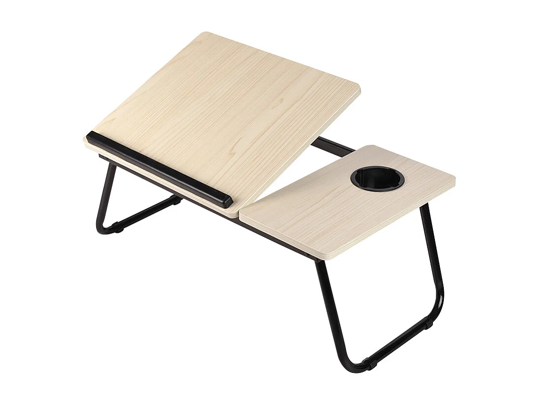 Adjustable Folding Laptop Bed Tray Table - Wood Colour