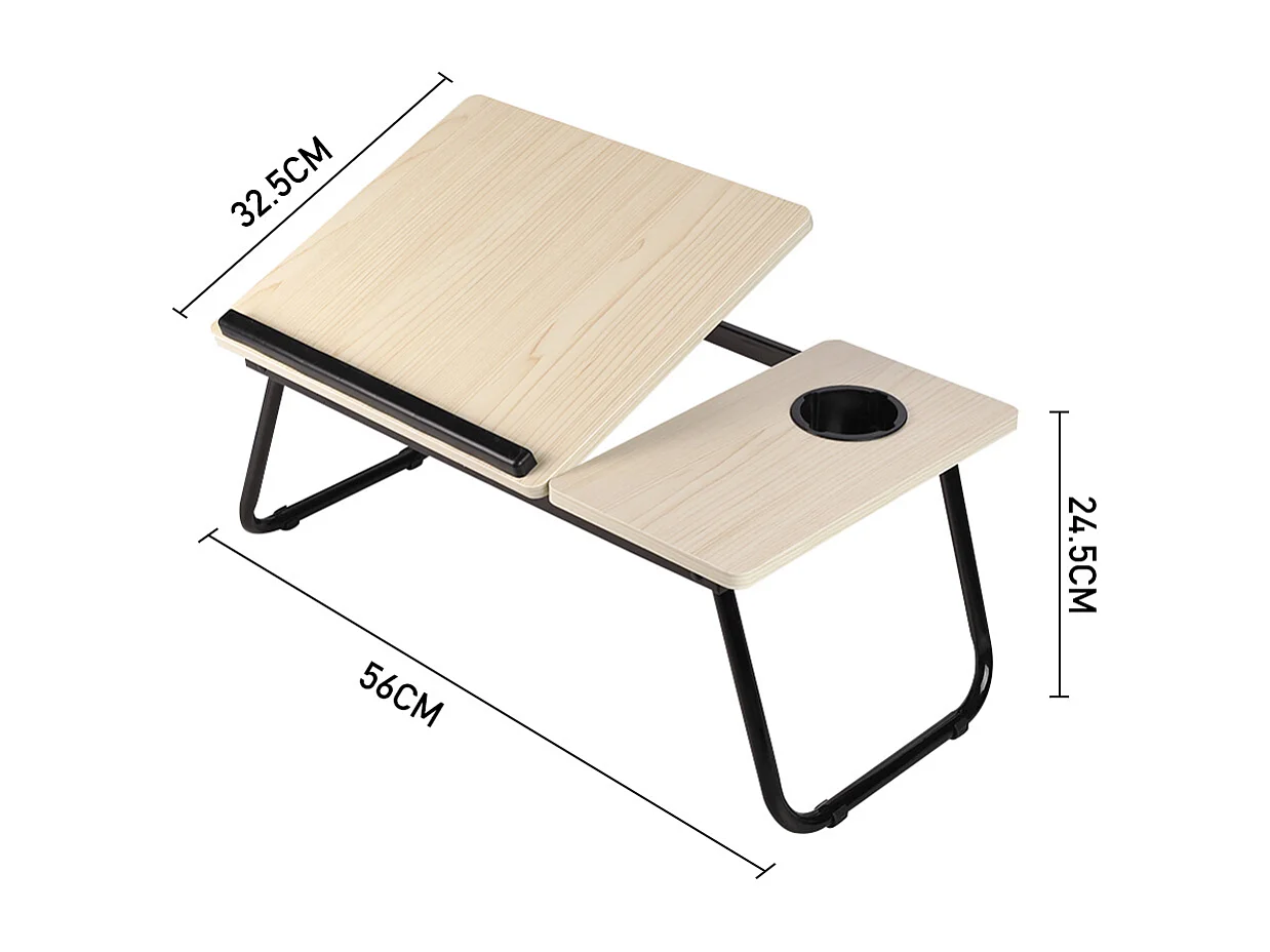 Adjustable Folding Laptop Bed Tray Table - Wood Colour
