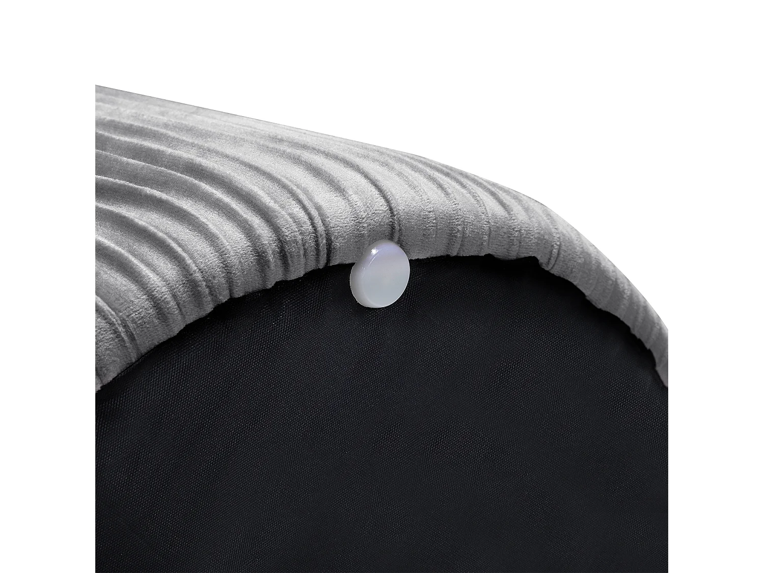 Grey Velvet Cylinder Lift-Top Storage Ottoman