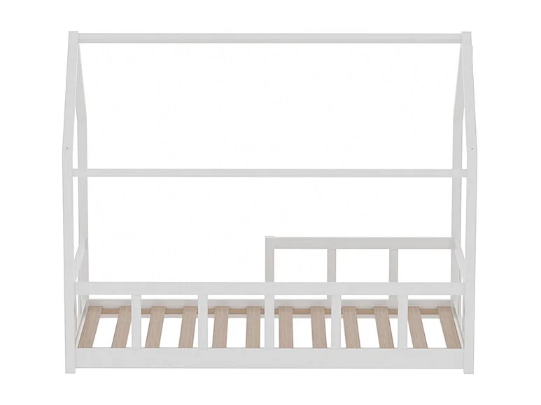 House-Shaped Pine Wood Kids' Bed Frame - White