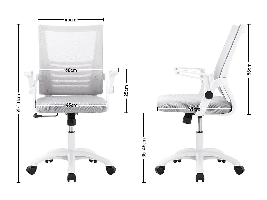 Ergonomic Office Chair with Breathable Mesh Back - Grey