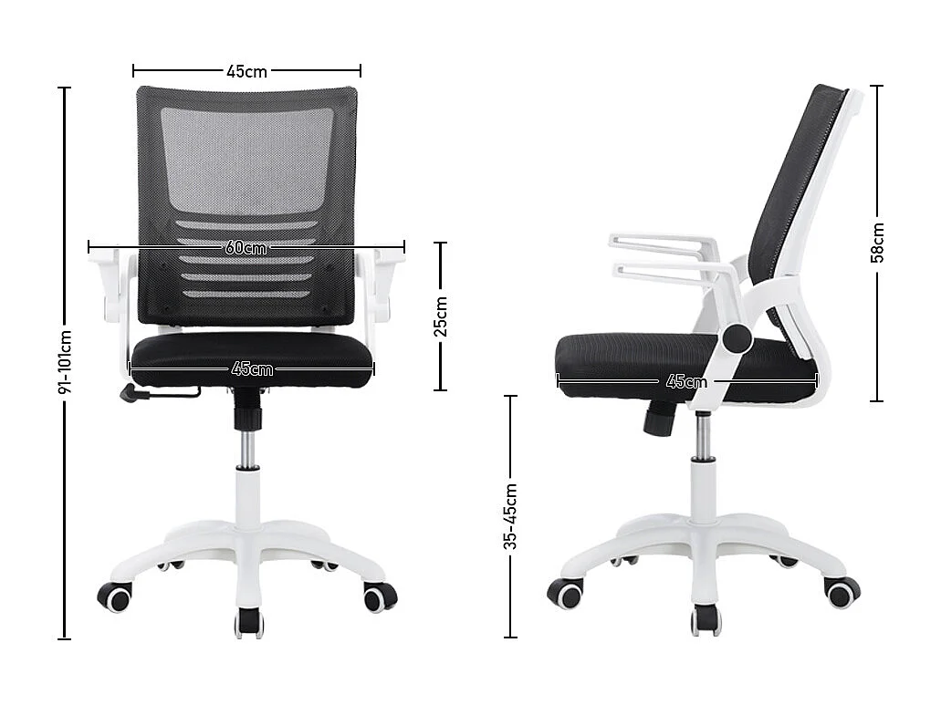Ergonomic Office Chair with Breathable Mesh Back - Black