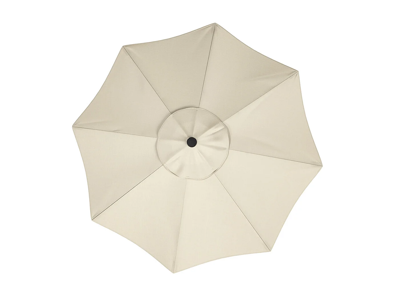 Large 3m Solar Parasol with 24 LED Lights, Crank & Cement Base - Beige