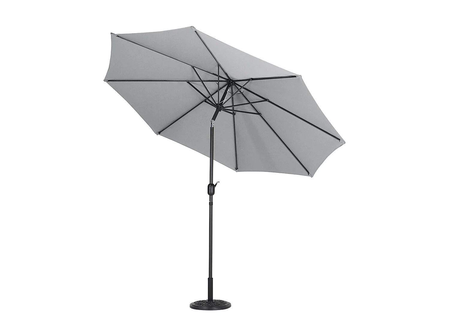 Large 3m Classic Parasol with Cement Base - Light Grey