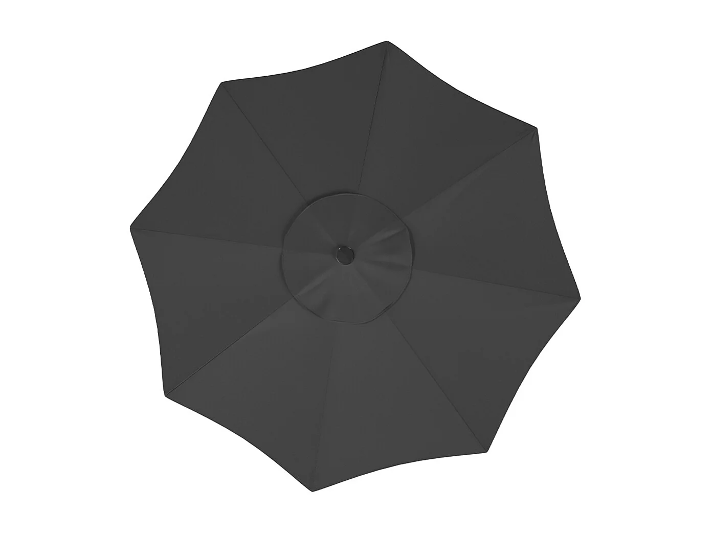 Large 3m Solar Parasol with 24 LED Lights, Crank & Cement Base - Dark Grey
