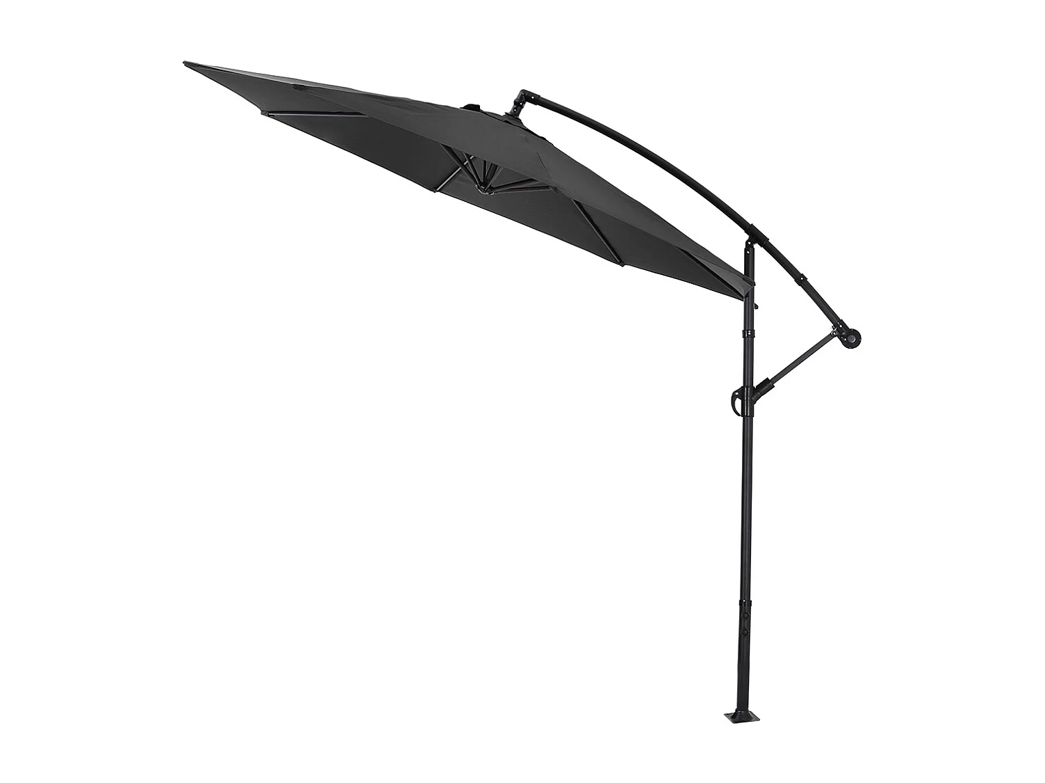 Large 3m Cantilever Parasol with Cross & Fillable Base - Black