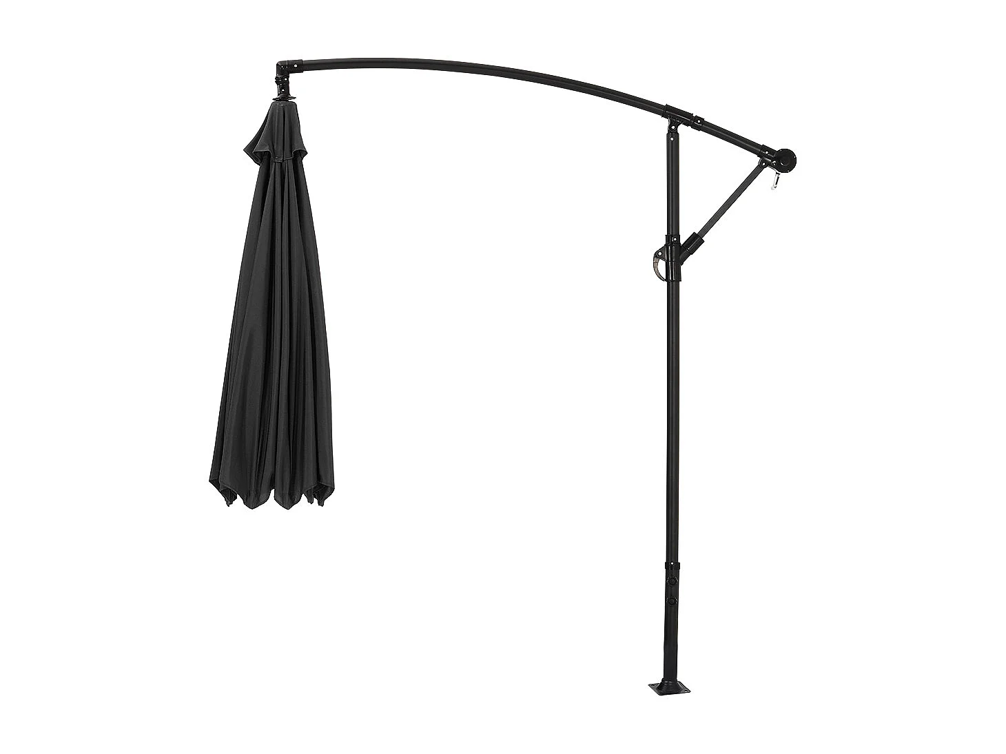 Large 3m Cantilever Parasol with Cross & Fillable Base - Black