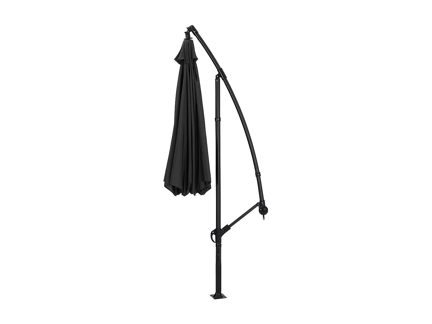 Large 3m Cantilever Parasol with Cross & Fillable Base - Black